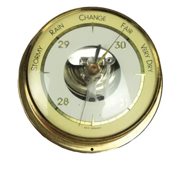 Vintage Broadway Brass Barometer West Germany Weather Instrument Wall Hanging - Picture 4 of 12